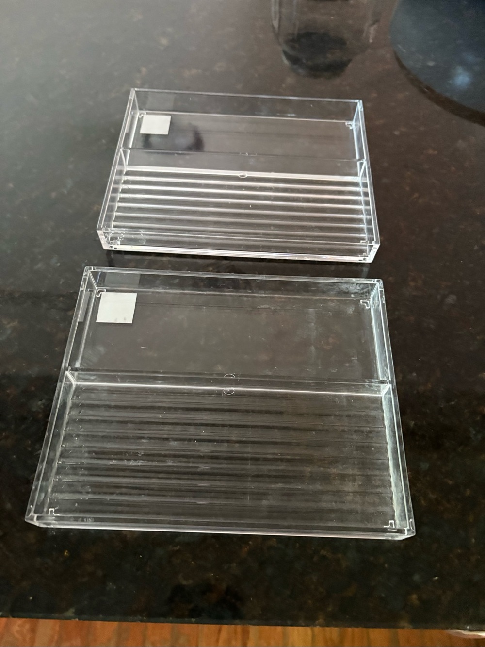 Clear Acrylic Makeup Pencils/Brush Tray - Set of 2